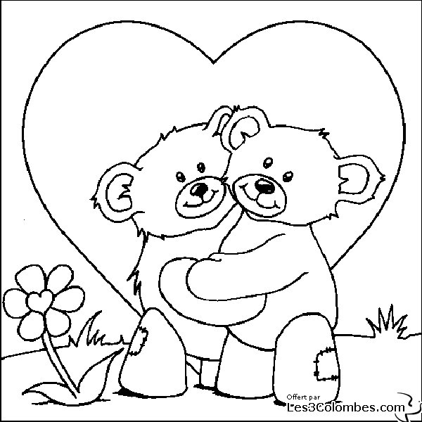 panda bear heart coloring pages - photo #5